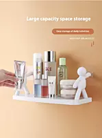 Human Shape ABS Stand | (Pack of 1) Self Adhesive Wall Mounted Shelf | No Drill Bathroom Storage Rack | Multipurpose Shelf for Kitchen Organizer, Bathroom, Kitchen & Bedroom