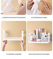 Human Shape ABS Stand | (Pack of 1) Self Adhesive Wall Mounted Shelf | No Drill Bathroom Storage Rack | Multipurpose Shelf for Kitchen Organizer, Bathroom, Kitchen & Bedroom