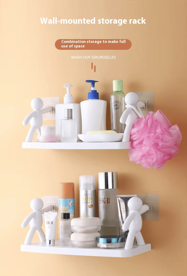 Human Shape Adhesive Wall Mounted Shelf for Kitchen Organizer, Bathroom ...