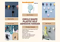 (Pack of 20) | Self Adhesive Round Shape Wall Hooks | Multi Color