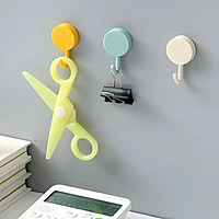 (Pack of 30) | Self Adhesive Round Shape Wall Hooks | Multi Color