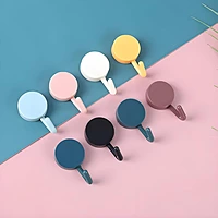 (Pack of 40) | Self Adhesive Round Shape Wall Hooks | Multi Color
